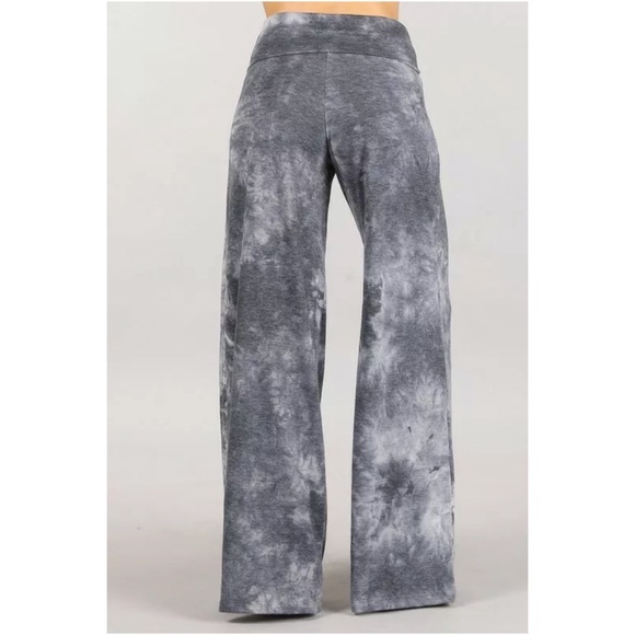 SOLD OUT Gray Boho Wide Leg Relaxed Palazzo Lounge Pants - Picture 4 of 5